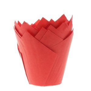 Red Tulip - raudoni kepimo krepšeliai, 36 vnt