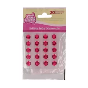 Pink Jelly Diamonds - rožiniai valgomi želiniai deimantai, 20 vnt