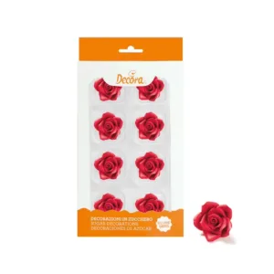 Red Roses M - raudonos cukrinės rožės, 8 vnt