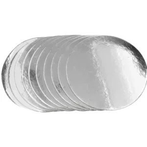 CM 15 cm sidabriniai apvalūs padėkliukai, 10 vnt