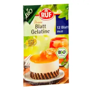 RUF Organic Gelatine - želatina lapeliais, 12 vnt