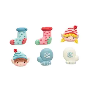 Santas Elves - cukrinės dekoracijos, 6 vnt
