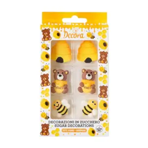 Honey (medus) - cukrinės dekoracijos, 6 vnt