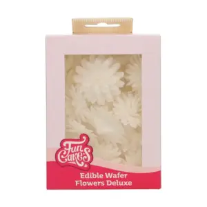 Pompom/Daisy White M - vaflinės gėlės, 12 vnt