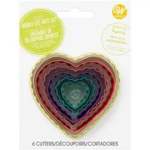 Double-sided Heart - dvipusiai širdelių pjovikliai, 6 vnt