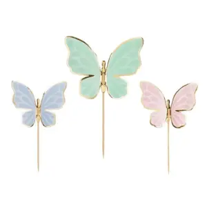 Butterflies (drugeliai) - įsmeigiamos dekoracijos, 9 vnt