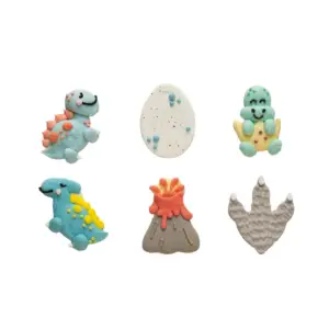Dino - dinozaurų cukrinės dekoracijos, 6 vnt