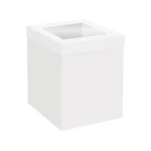 30x30x30 cm - aukšta balta torto dėžė su langeliu (tik atsiimant fizinėje krautuvėlėje)