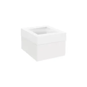 15x15x15 cm - aukšta balta torto dėžė su langeliu