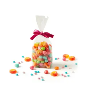 Skaidrūs 22 cm maišeliai skanėstų įpakavimui, 10 vnt