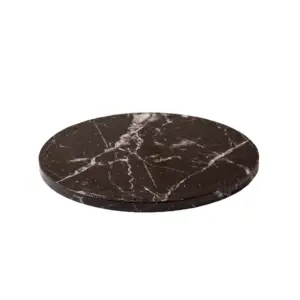 Black Marble Drum - juodas tvirtas apvalus torto padėklas, 30 cm