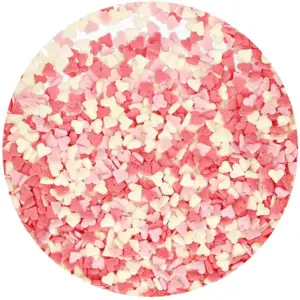 Mini Hearts Pink-White-Red - širdelės - pabarstukai, 60 g