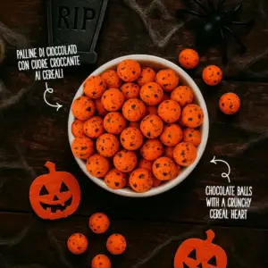 Crunchy Halloween - traškūs šokoladiniai burbulai, 100 g