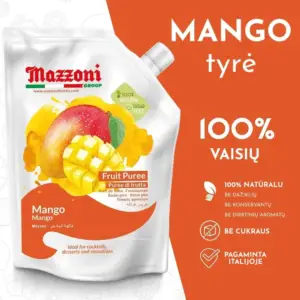 100% Mango Puree - mangų tyrė, 1 kg
